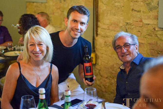 Bocelli Essence of Wine and Volterra Tour from Rome - Lunch is a four-course deal, with a half-liter of wine