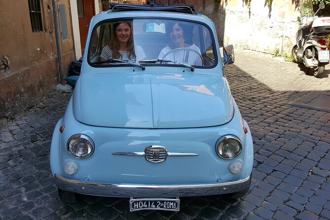 Classic Fiat 500 Rental in Rome - Trastevere pickup at Via di S. Calisto, 9