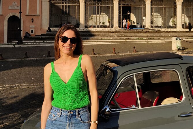 Fiat 500 in Rome - experience with a Roman - Roman Forum from behind, plus Arco di Giano for a focused photo angle