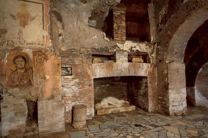 Hidden Gems & Rome Catacomb Semi Private Tour by golf cart - Catacombs of Saint Callixtus: early Christian tunnels and fresco-filled niches