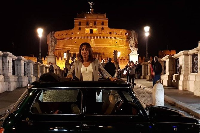 NIGHT TOUR THINK BIG, GO MINI! Rome in Mini Cooper Classic Cabrio - Aventine keyhole, Cestius Pyramid, and Circo Massimo