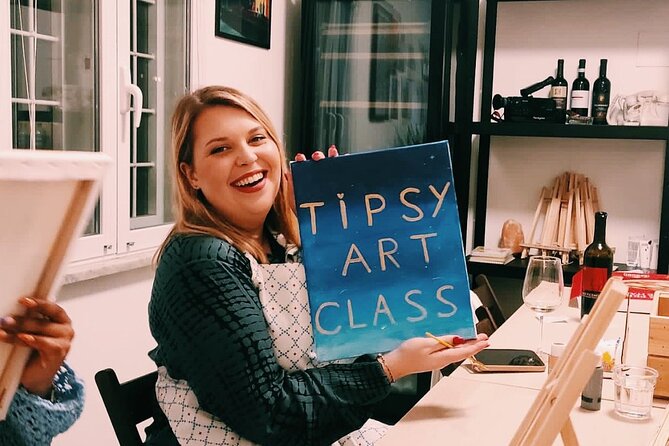 Paint and Free Flowing Wine Art Class in Rome with Pizza - Key things to know before you go