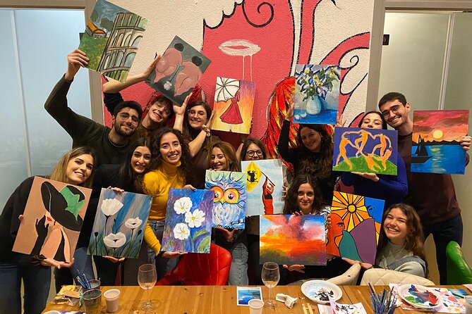 Paint & Wine Experience in Piazza Navona - Drinks, Pizza, and Non-Alcoholic Options