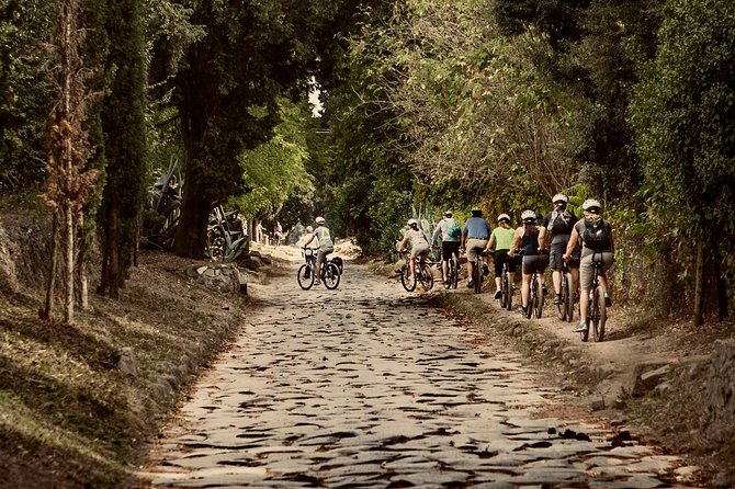 PRIVATE Appian Way and Lake Albano Ebike Tour with Italian Lunch - TopBike e-bikes, helmets, and how the route feels