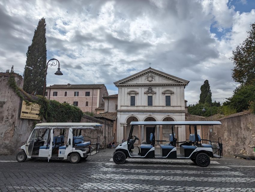 Rome: Appian Way & Catacombs Golf Cart Shared Tour - Catacombs of Rome: 50 minutes underground, 50 irregular steps at a time