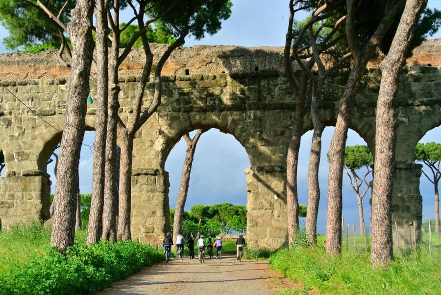 Rome: Appian Way, Catacombs & Roman Aqueducts Top EBike Tour - Parco degli Acquedotti: aqueduct arches that feel bigger than you expect