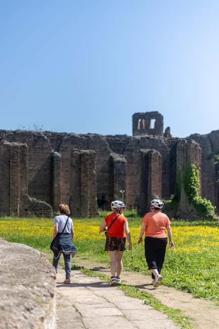 Rome:Appian Way E-bike Tour with Catacombs, Aqueducts & Food - Pedaling the Appian Way: ruins like Villa of Maxentius and Cecilia Metella