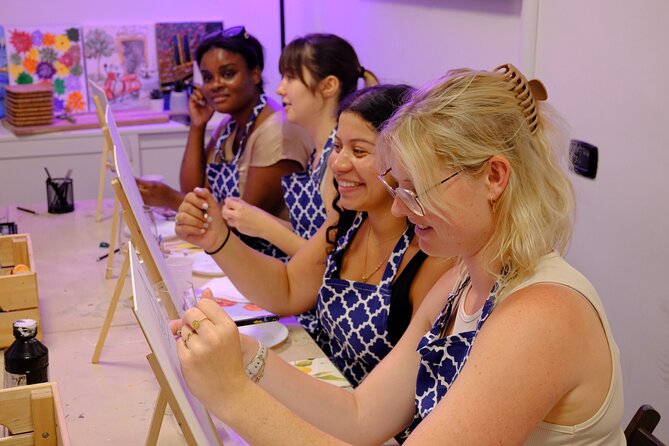 Rome Art Class: Painting & Unlimited Wine - How the painting part works: your canvas gets real help