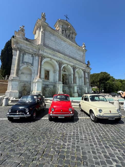 Rome by Fiat 500: Guided Sightseeing Tour by VintageFiat 500 - Trastevere, Fontana dellAcqua Paola, and the feeling of moving through real Rome