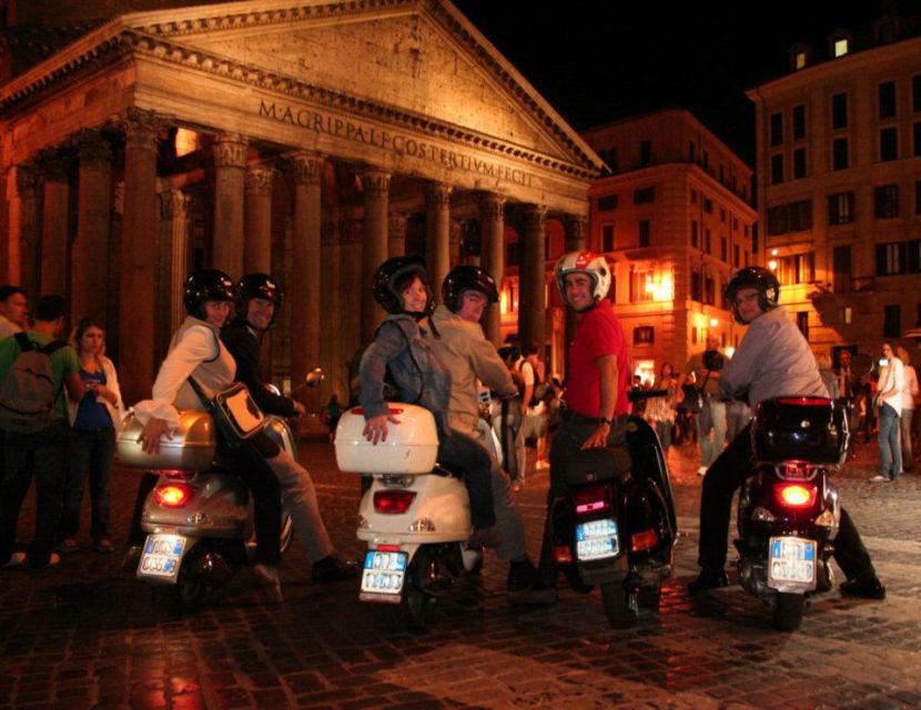 Rome by Night Vespa Tour With Driver/Private Guide - Pickup, safety, then off to Rome’s lit-up highlights