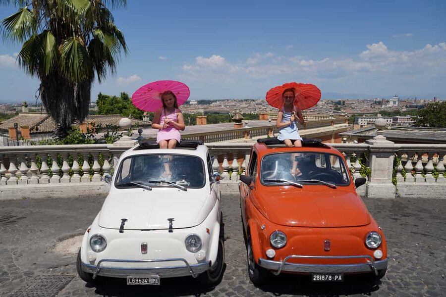 Rome: City Tour in a Retro Fiat 500 with Photo Stops - Entering Rome from Oppio Caffè, then straight to the Colosseum