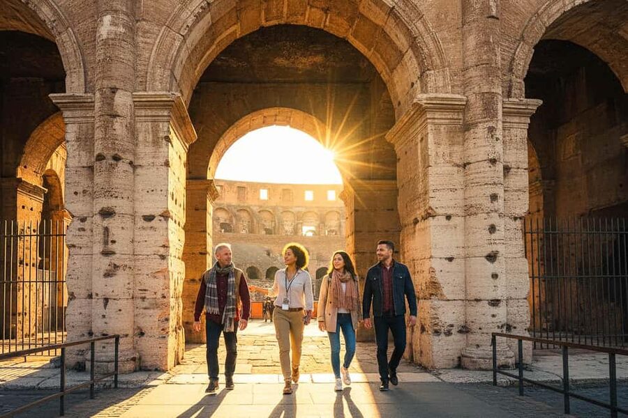 Rome: Colosseum Arena Twilight Tour & Imperial Forum Visit - Sunset storytelling on the way to the Imperial Fora