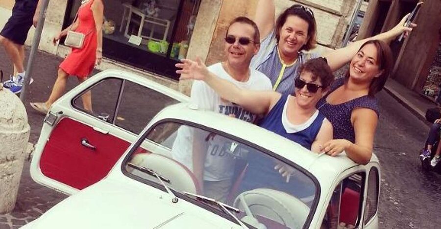 Rome Driving Tour By Vintage Fiat 500 - How the Driving Really Works in Rome Traffic