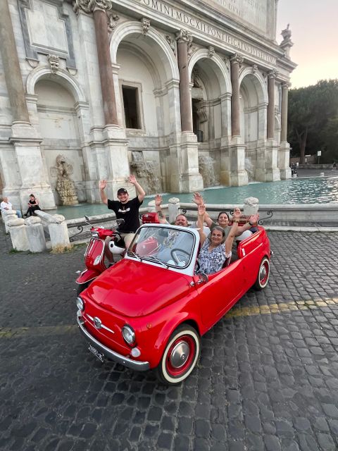 Rome: Evening Fiat 500 and Vespa Prosecco Tour - Colosseum at night: the photo stop that sets the tone
