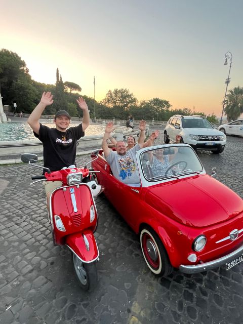 Rome: Evening Fiat 500 and Vespa Prosecco Tour - Janiculum Hill panoramas before the final prosecco toast