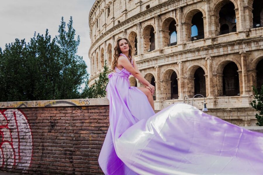 Rome: Flying Dress Professional Photoshoot - Caffè Roma meeting point, then straight to the good part