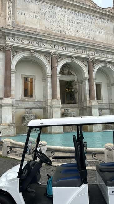 Rome: Highlights Golf Cart Tour with Pizza Snack & Gelato - The Colosseum area: a drive-by plus an outside stop