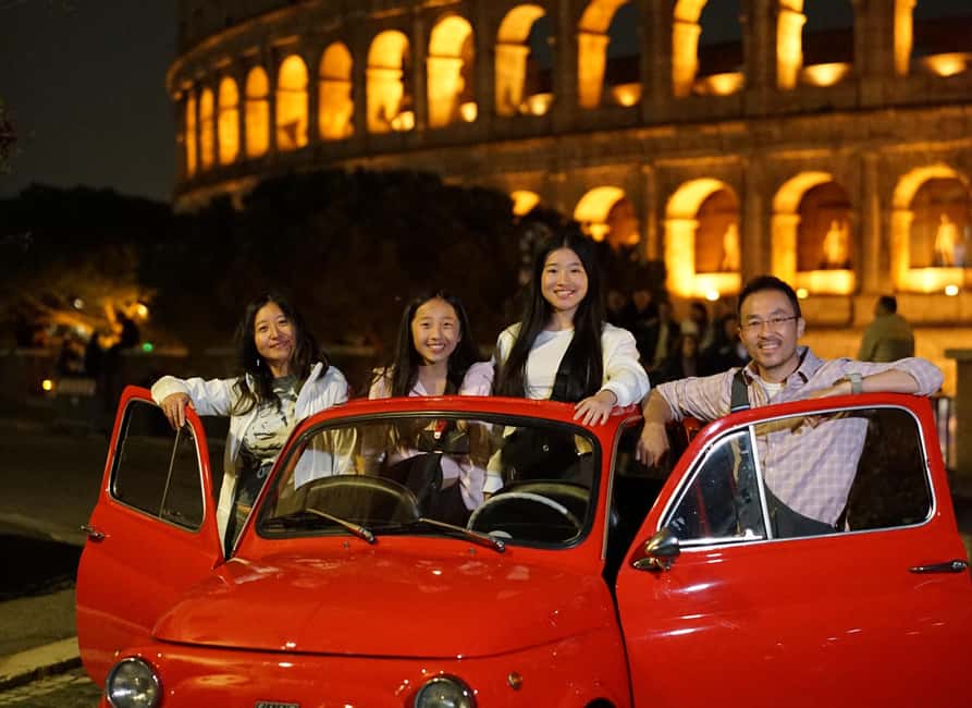 Rome: Night Tour in a Vintage Fiat 500 with Aperol Spritz - Getting the Colosseum moment after dark