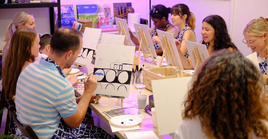 Rome: Painting Class with Unlimited Wine - Inside a cosy 17th-century palazzo, you can actually relax