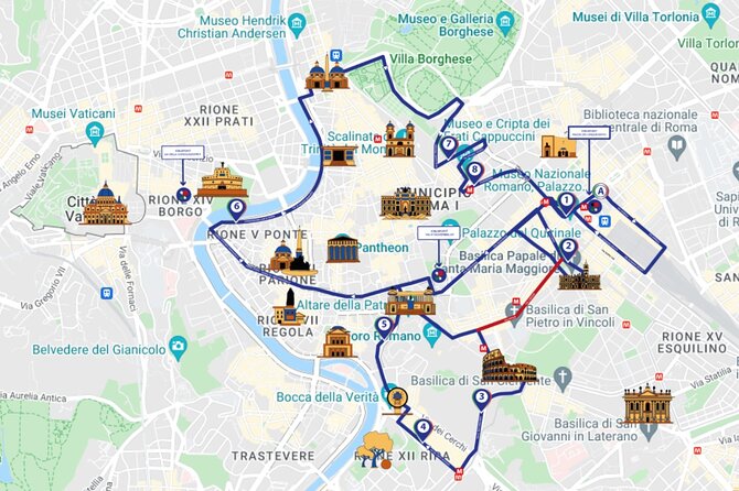 Rome: Panoramic sightseeing Bus Tour + City Highlights Audioguide - Stop 1: Via Marsala 5, Royal Santina Hotel start point