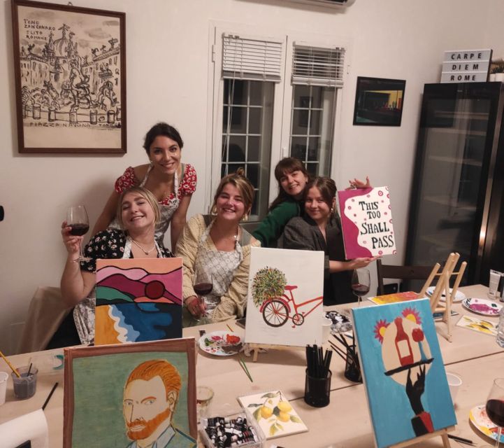 Rome: Small-Group Art Class with Wine - The painting lesson: how you get from blank canvas to Rome souvenir