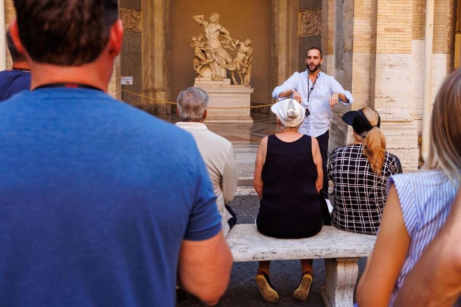 Rome: Vatican Museums & Sistine Chapel Fun Tour with Entry - Sistine Chapel prep: photo panels, then the real thing