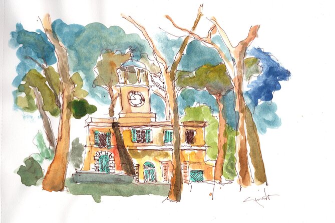Sketching in Rome Villa Borghese Private lesson with Guido - Learning techniques that make your sketches look intentional