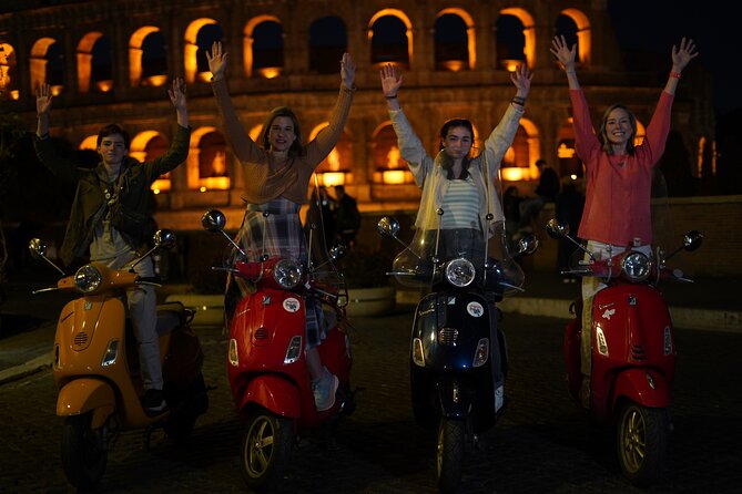 Vespa Scooter Night Tour in Rome with Professional Photographer - A smooth way to see Rome after sunset, on a real Vespa